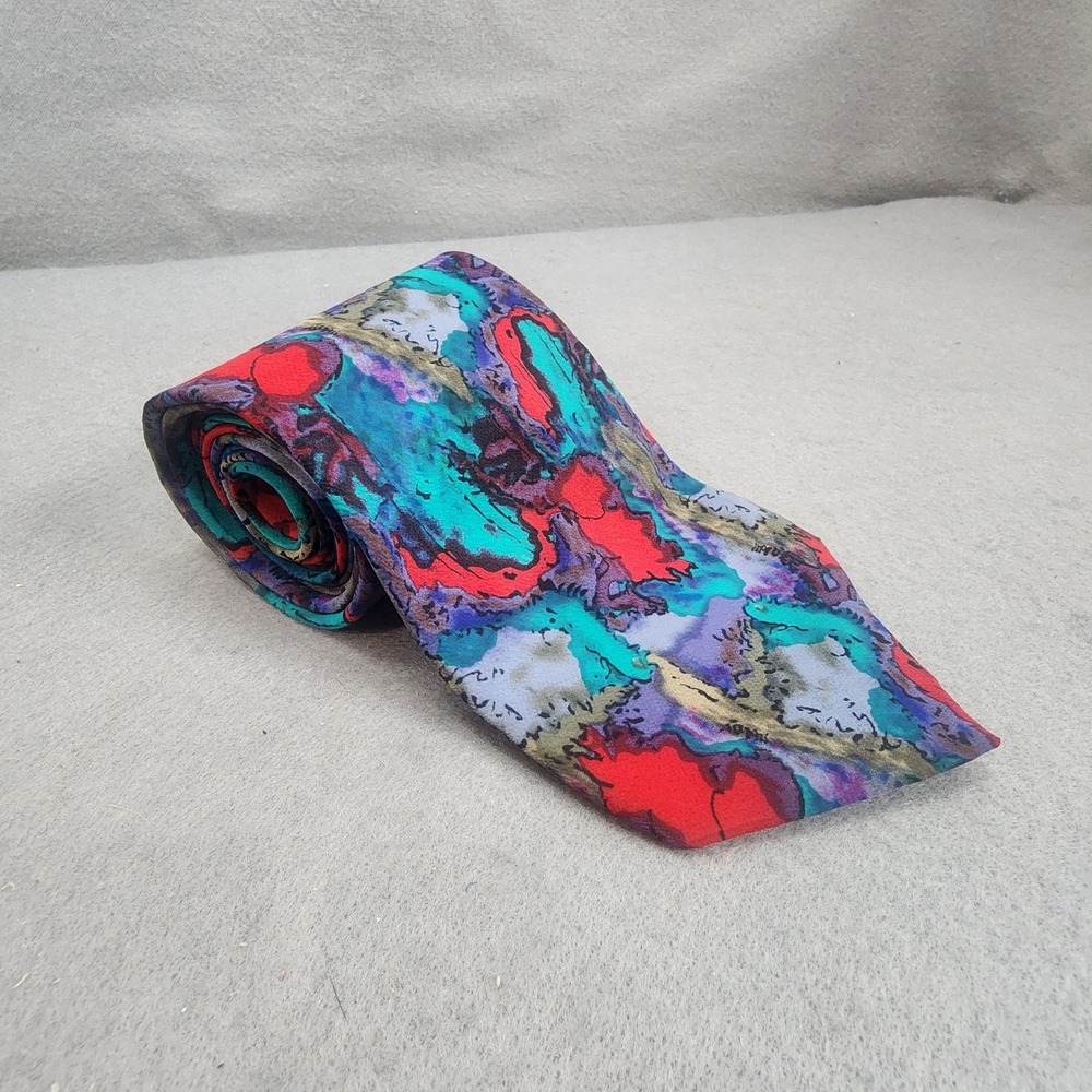 J. Garcia Necktie Multicolor Abstract Silk Dogs Collection Five Mens OS